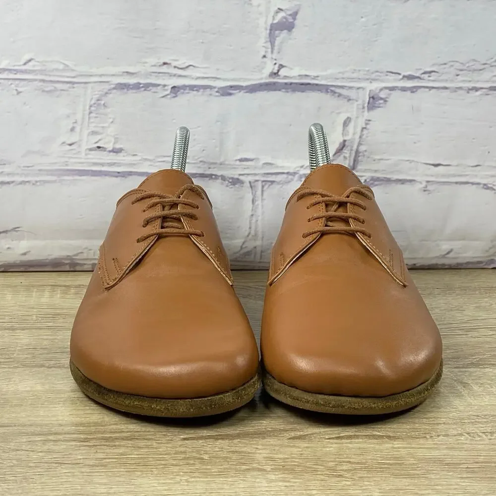 Aintap Brown Leather Dress Oxford Handmade In Turkey Women's 40 US 8.5 Barefoot